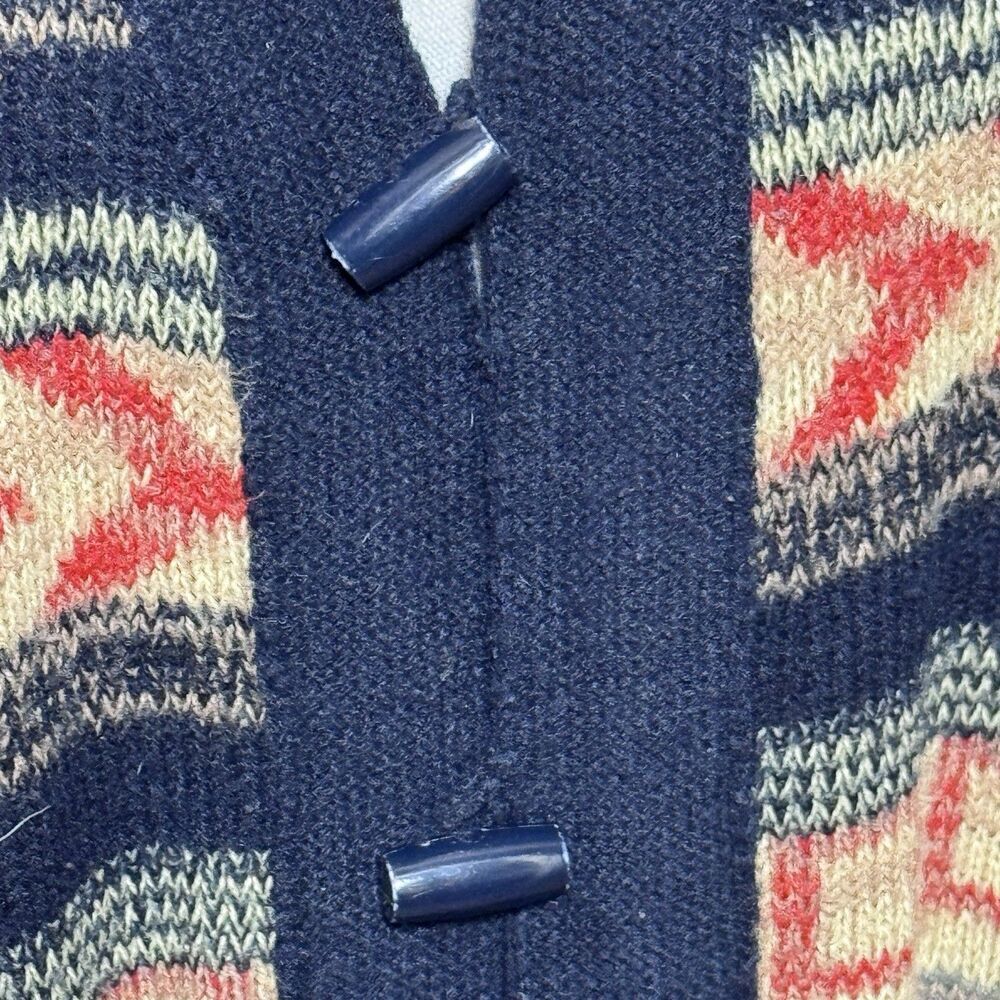 Vintage 1970s Aztec Style Acrylic Collageman Belted Cardigan Western Boho Size S - Picture 6 of 9